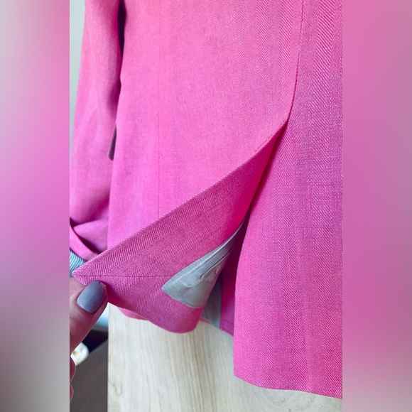 Size 2 bright pink linen blazer by J. Crew - Picture 7 of 9